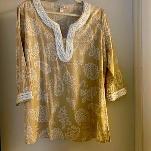 XL Krazy Kat Women’s Tan/White Tunic top